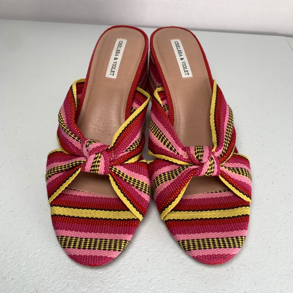 Chelsea & Violet Gia Knot Slip On Mules Size 10 - Picture 2 of 9